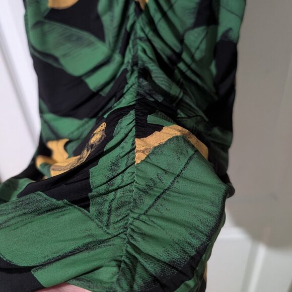 Ganni | Banana Print Ruched Jersey Mini Dress - Picture 13 of 14